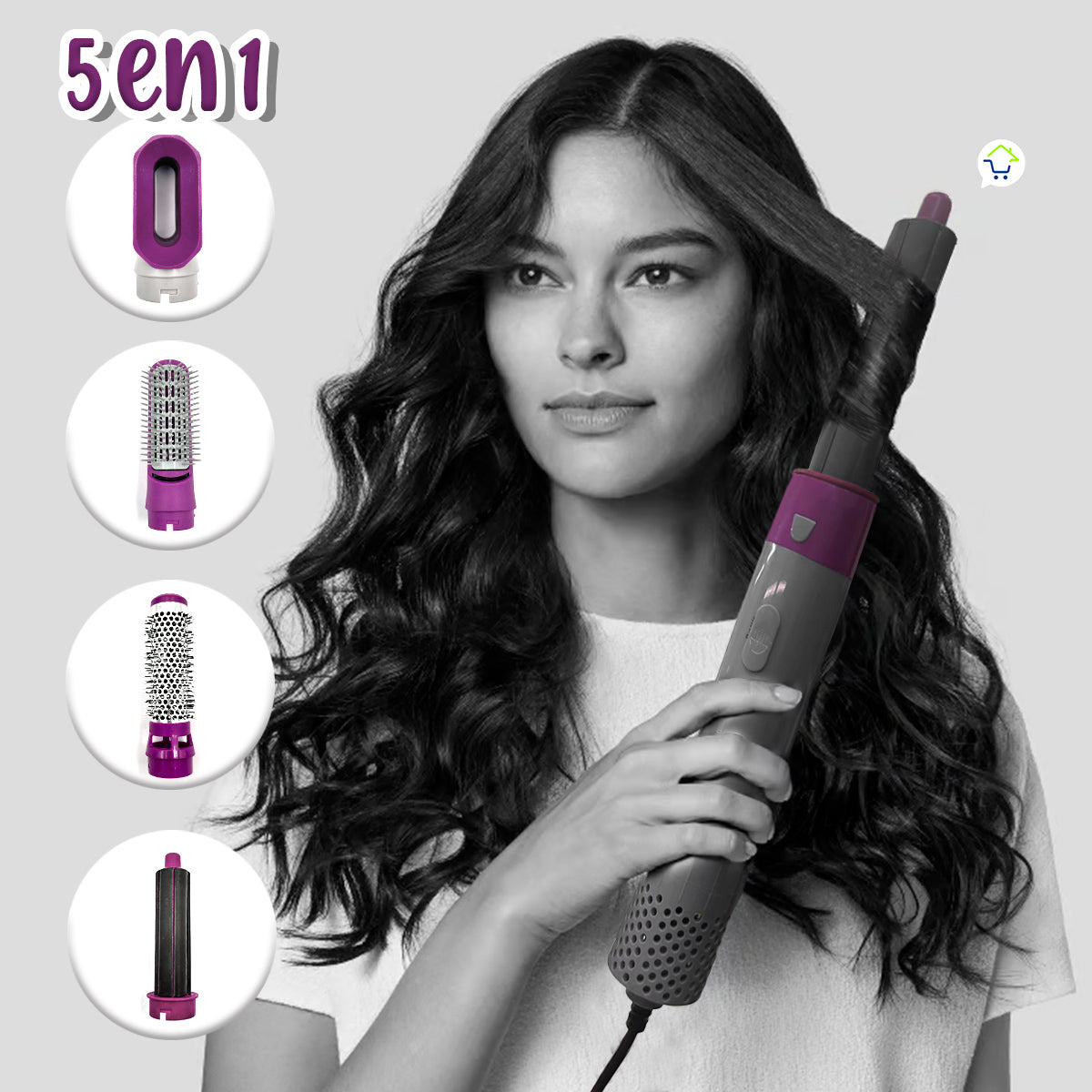 Secador 5 En 1 Multifuncional Portátil Cepillo Para Cabello LV01